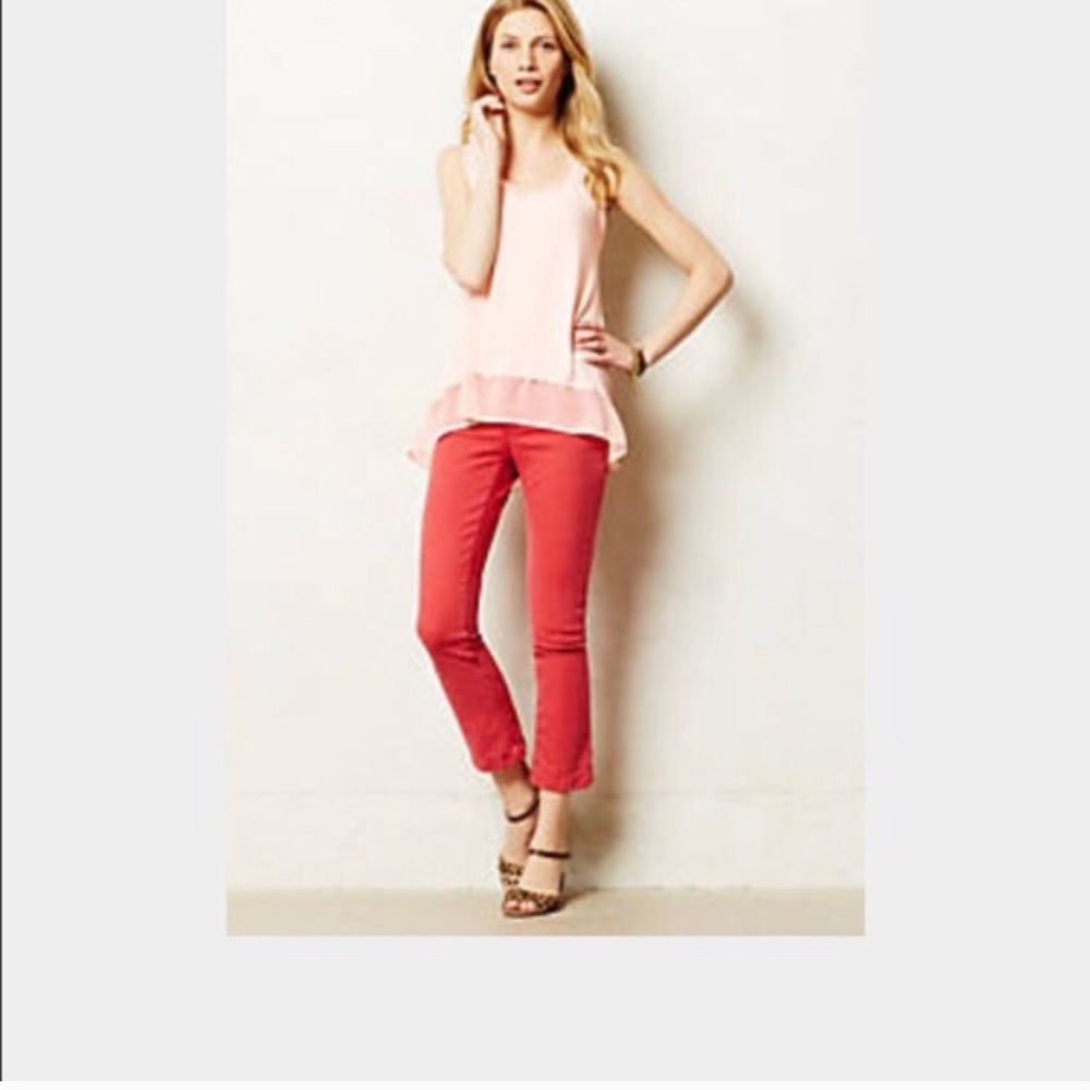 Pilcro cropped red jeans